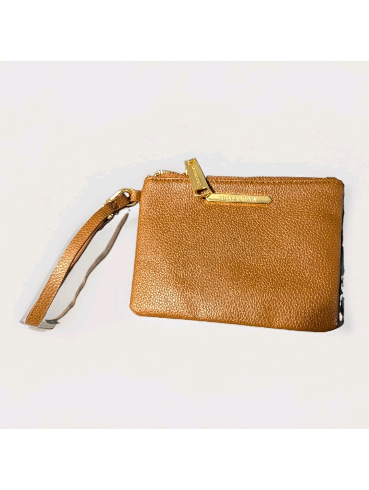 Steve Madden Honey Tan-Faux Leather Wristlet (7"X5")
